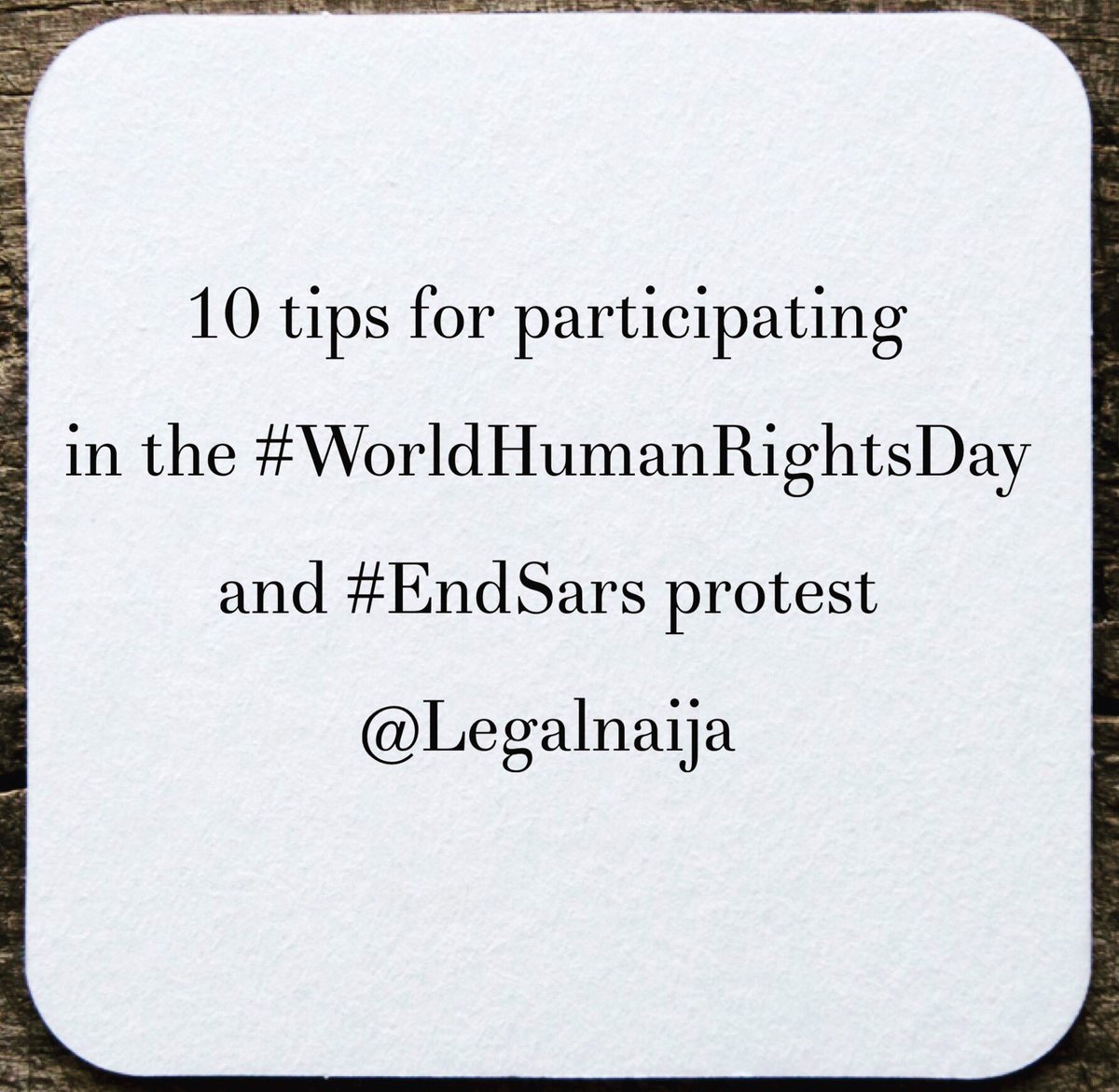 10 tips for participating in the World Human Rights Day protest  #EndSars
