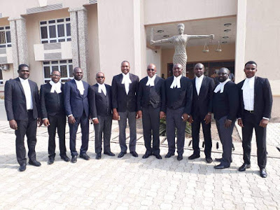 Paul Usoro SAN in court with members and leaders of the NBA Lokoja Branch