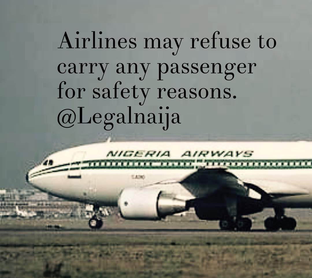 Aviation Laws on right of Airlines to refuse carriage