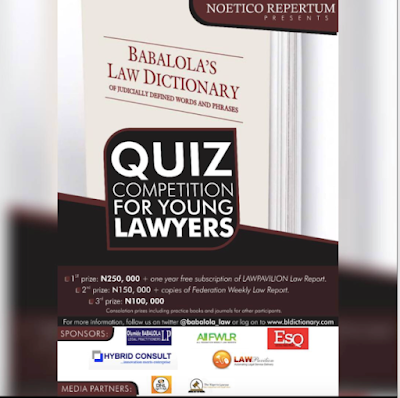40 young lawyers shortlisted for 2018 Babalola’s Law Dictionary Quiz competition
