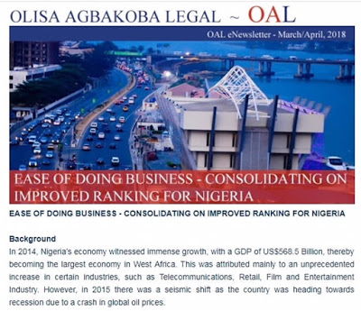 Ease Of Doing Business – Consolidating On Improved Ranking For Nigeria | OAL