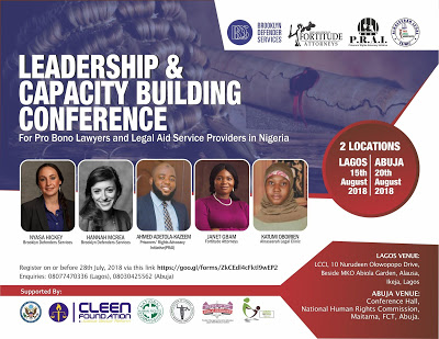 LEADERSHIP & CAPACITY BUILDING CONFERENCE: For Probono Lawyers and Legal Aid Service Providers in Nigeria