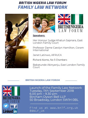 British Nigeria Law Forum Launch of the Family Law Network