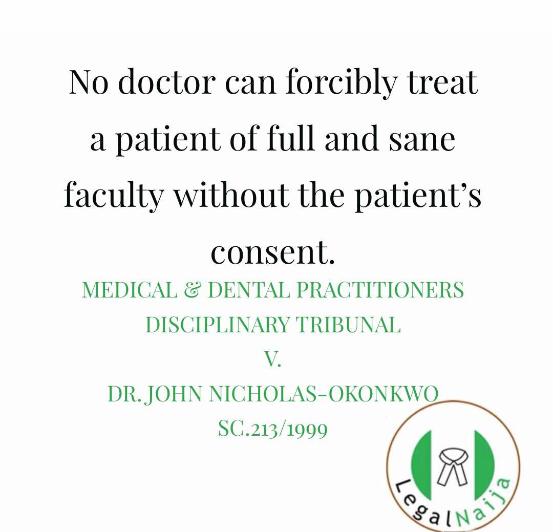 Doctors cannot treat patients without their consent