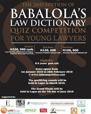 90 Young Lawyers enter 2nd Edition of Babalola’s Law Dictionary Quiz Competition.