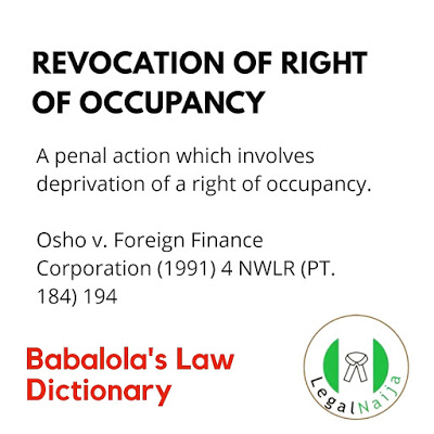 Legal Term via Olumide Babalola Law Dictionary
