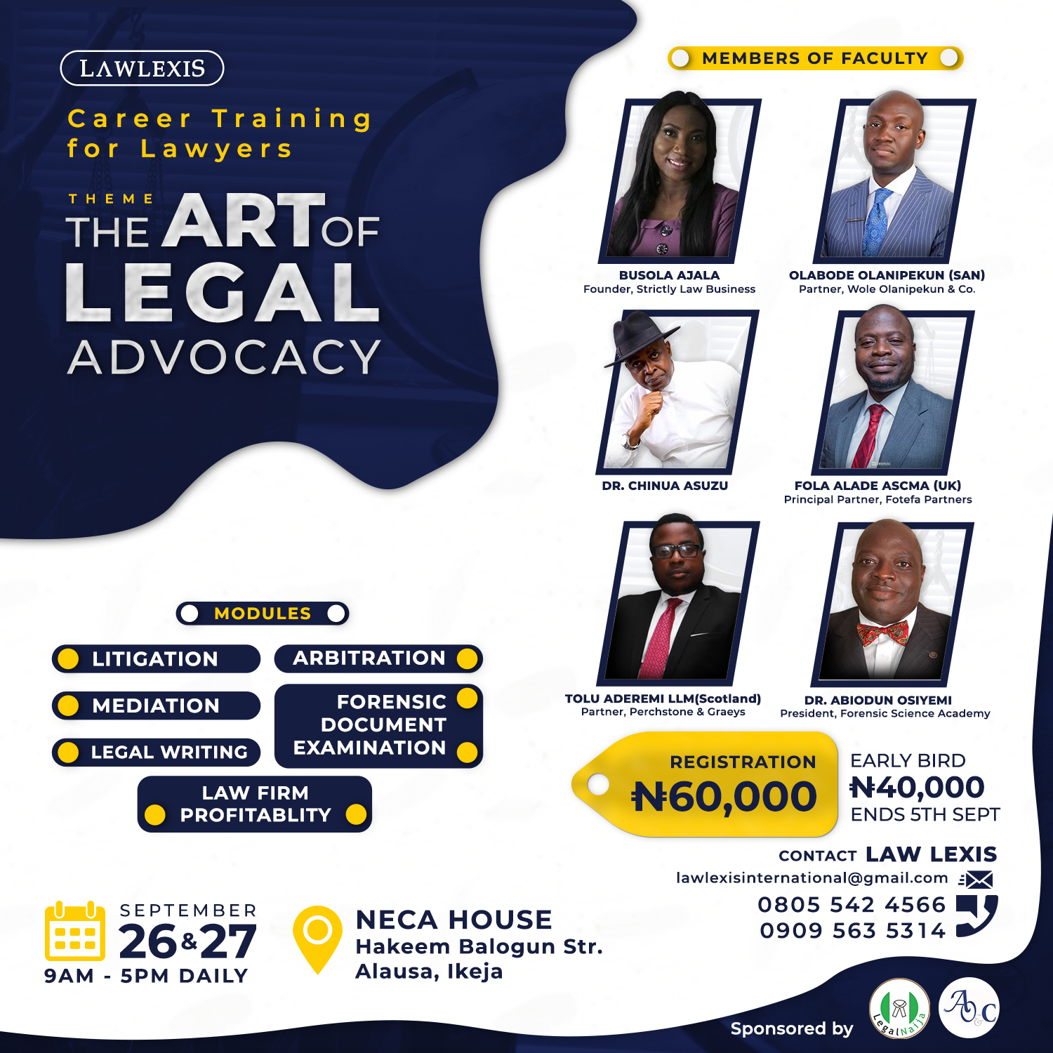 Register For Art of Legal Advocacy And Law Firm Profitability Training For Lawyers