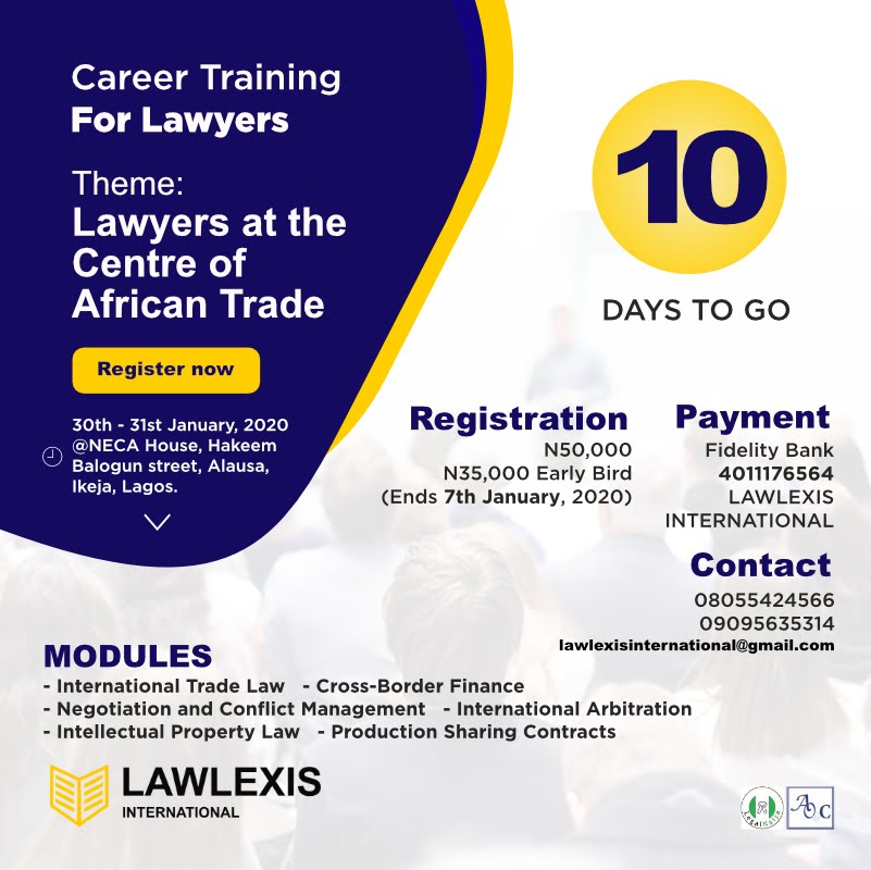 It’s 10 Days to the Career Training for Lawyers, have you registered?
