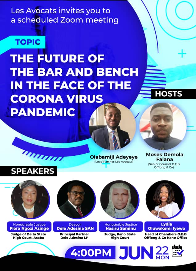 Register for the Discuss on the future of the Bar and Bench in the face of the Corona Virus Pandemic