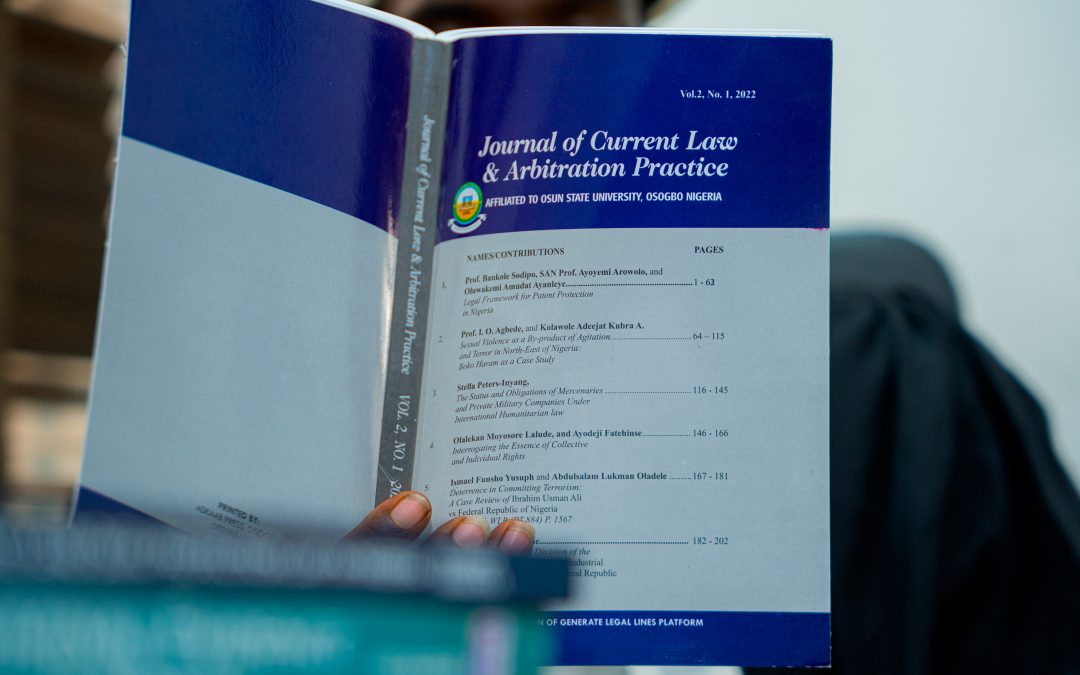 Introducing the Journal Of Current Law & Arbitration Practice