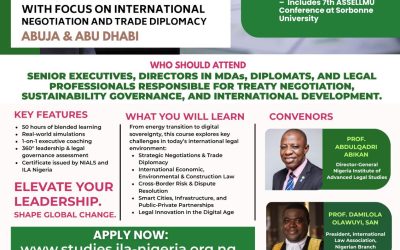 APPLICATIONS OPEN FOR THE ILA-NIALS SENIOR EXECUTIVE CERTIFICATE COURSE TO BE HELD IN ABU DHABI, UNITED ARAB EMIRATES